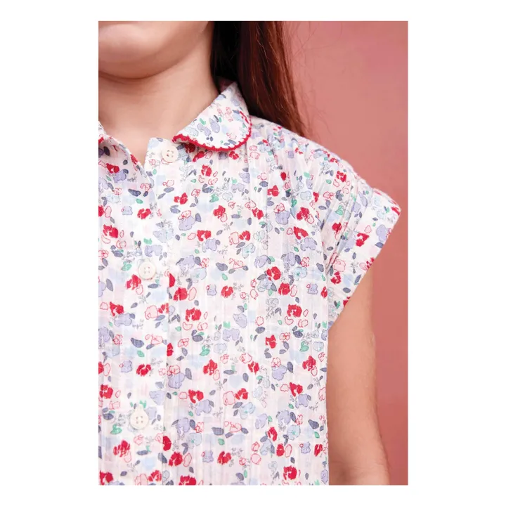 Chemise Col Claudine Lorelei Fleurie | Blanc- Image produit n°2