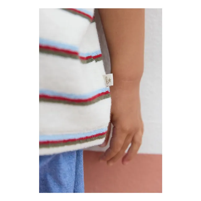 Camiseta de rizo a rayas Livo Viva | Blanco