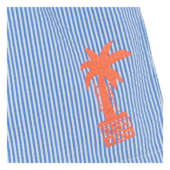 Short de Bain Stripe Rayé | Bleu azur- Image produit n°1