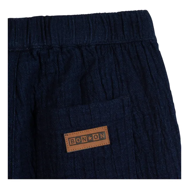 Pantaloni in garza di cotone Batcha | Blu notte