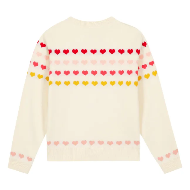 Cardigan Laligne Mini Cœurs | Ecru