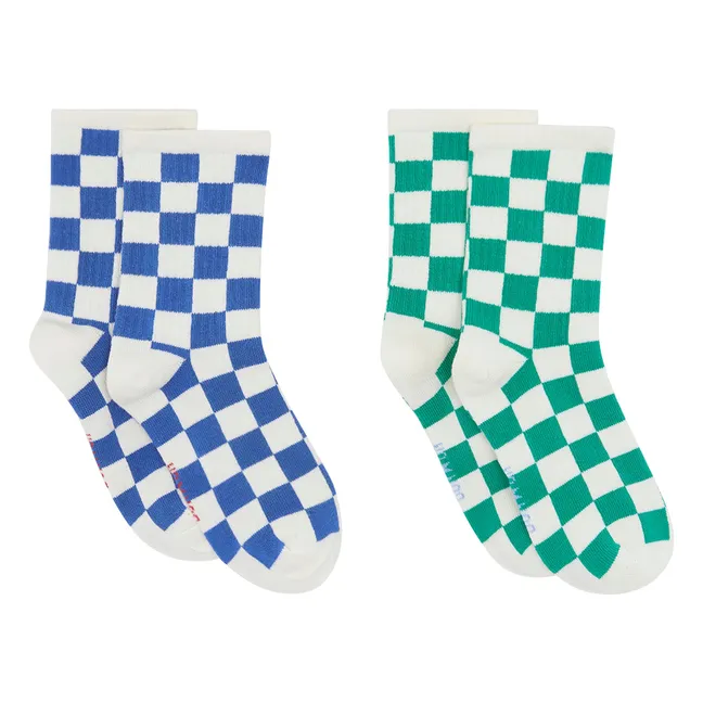 Chaussettes Damier | Bleu roi