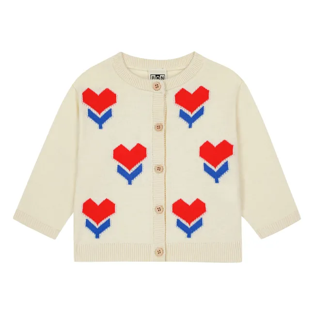 Cardigan Nina Cœurs | Ecru