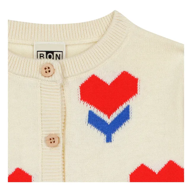 Cardigan Nina Cœurs | Ecru