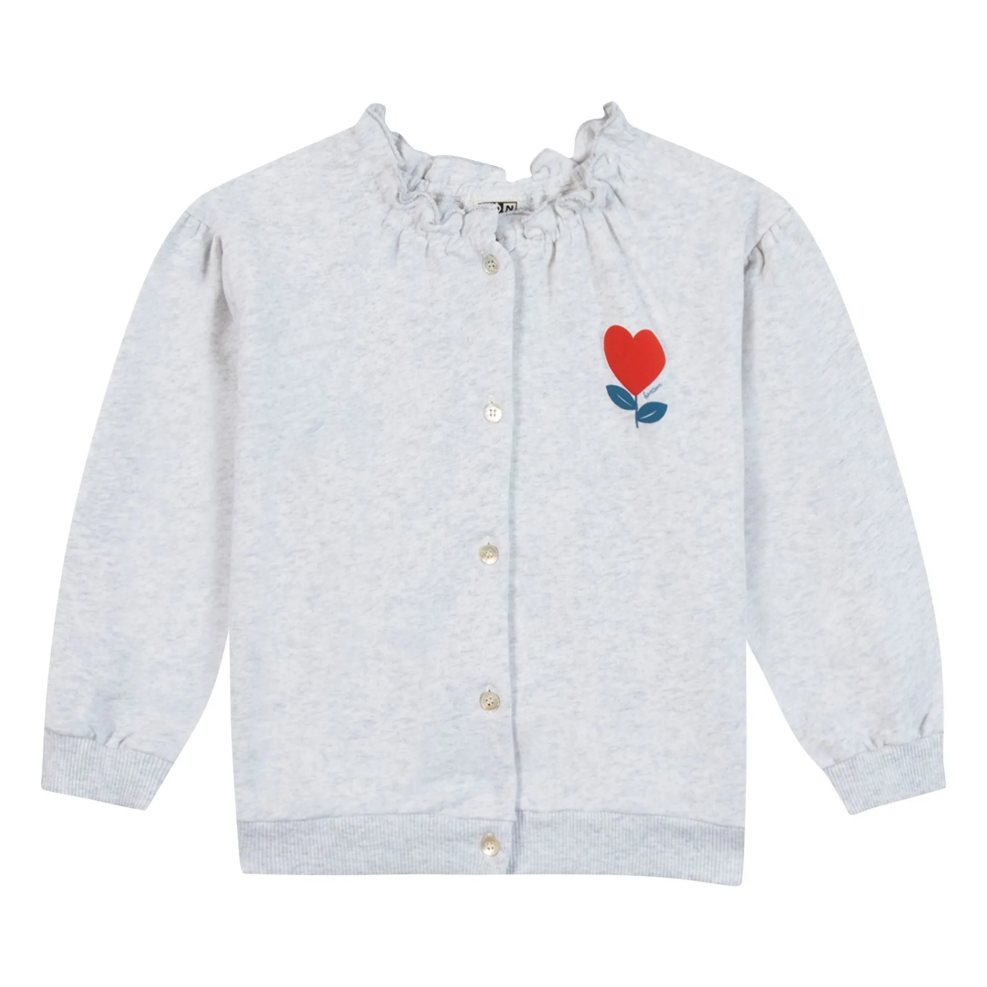 Bonton Grey Mottled New York Fleece Cardigan