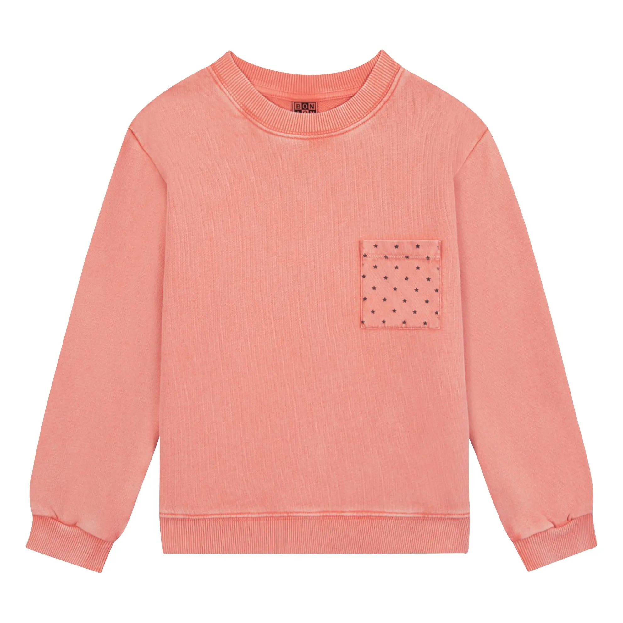 Bonton Pink Narciss Star Pocket Sweatshirt