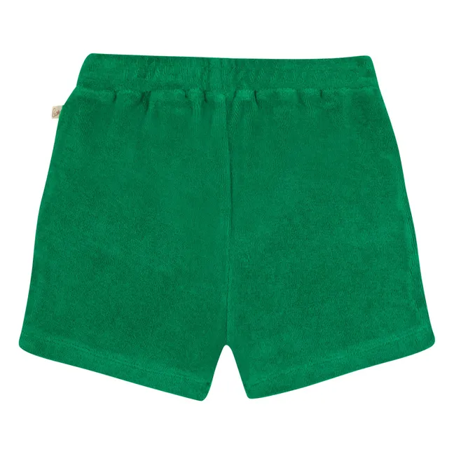 Pantalón corto de toalla para bebé Nono | Verde esmeralda