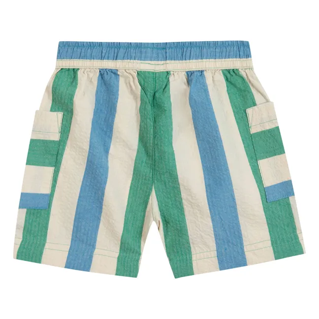 Short Poches Lois Rayé  | Ecru