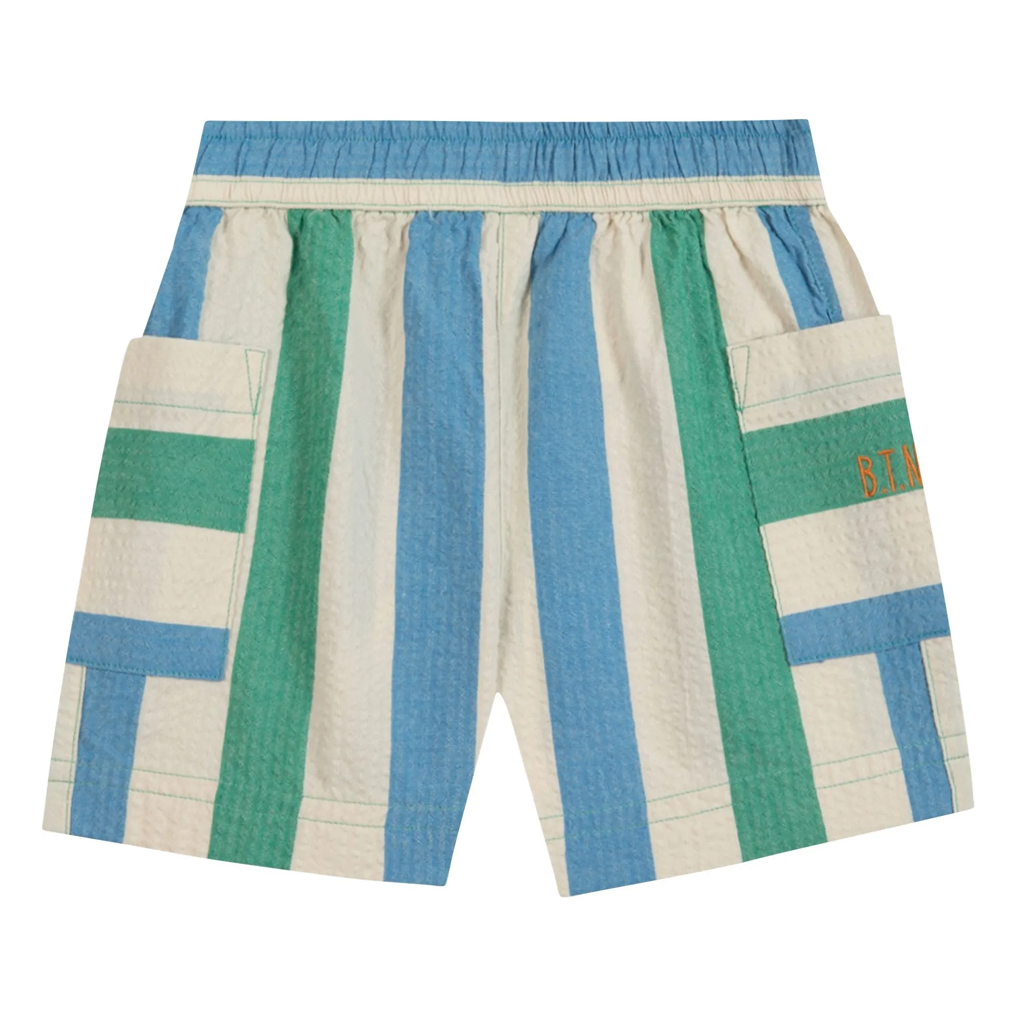 Short Poches Lois Rayé  | Ecru- Image produit n°0