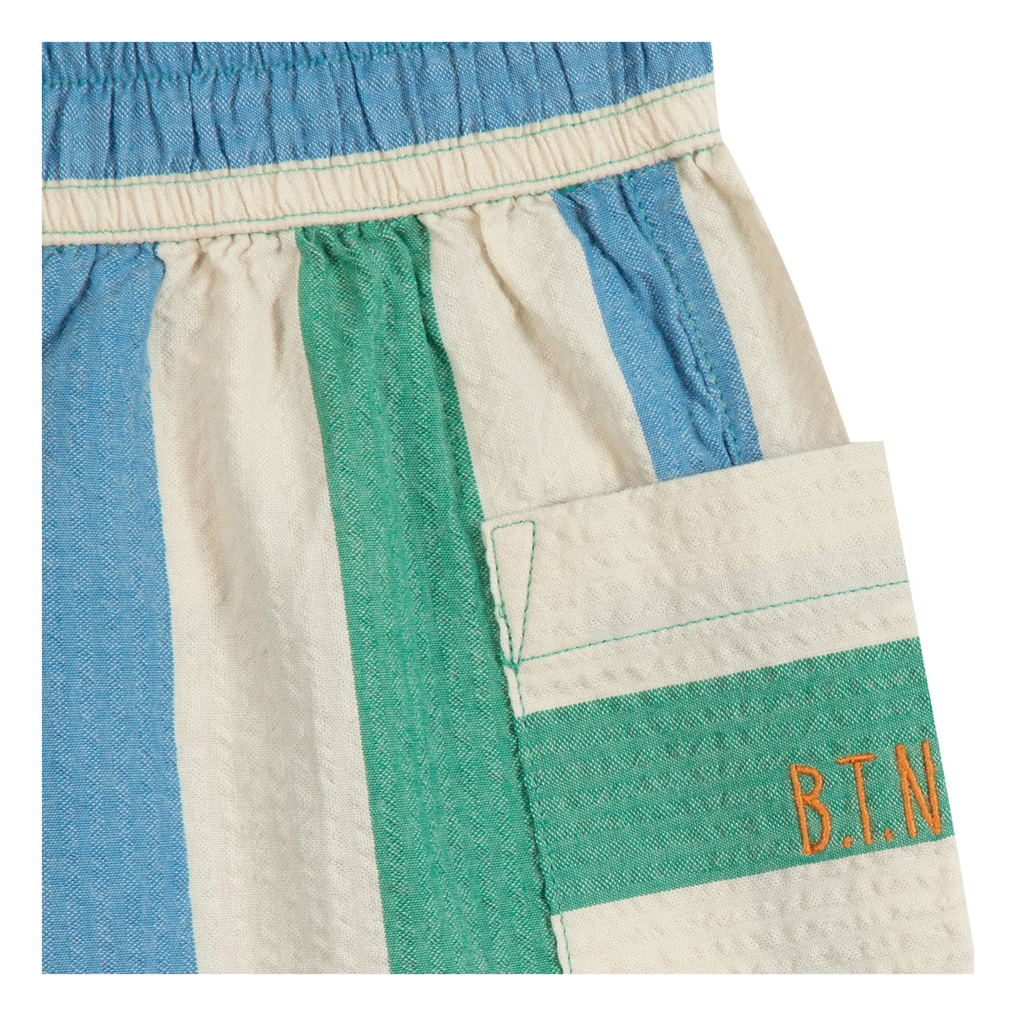 Short Poches Lois Rayé  | Ecru- Image produit n°1