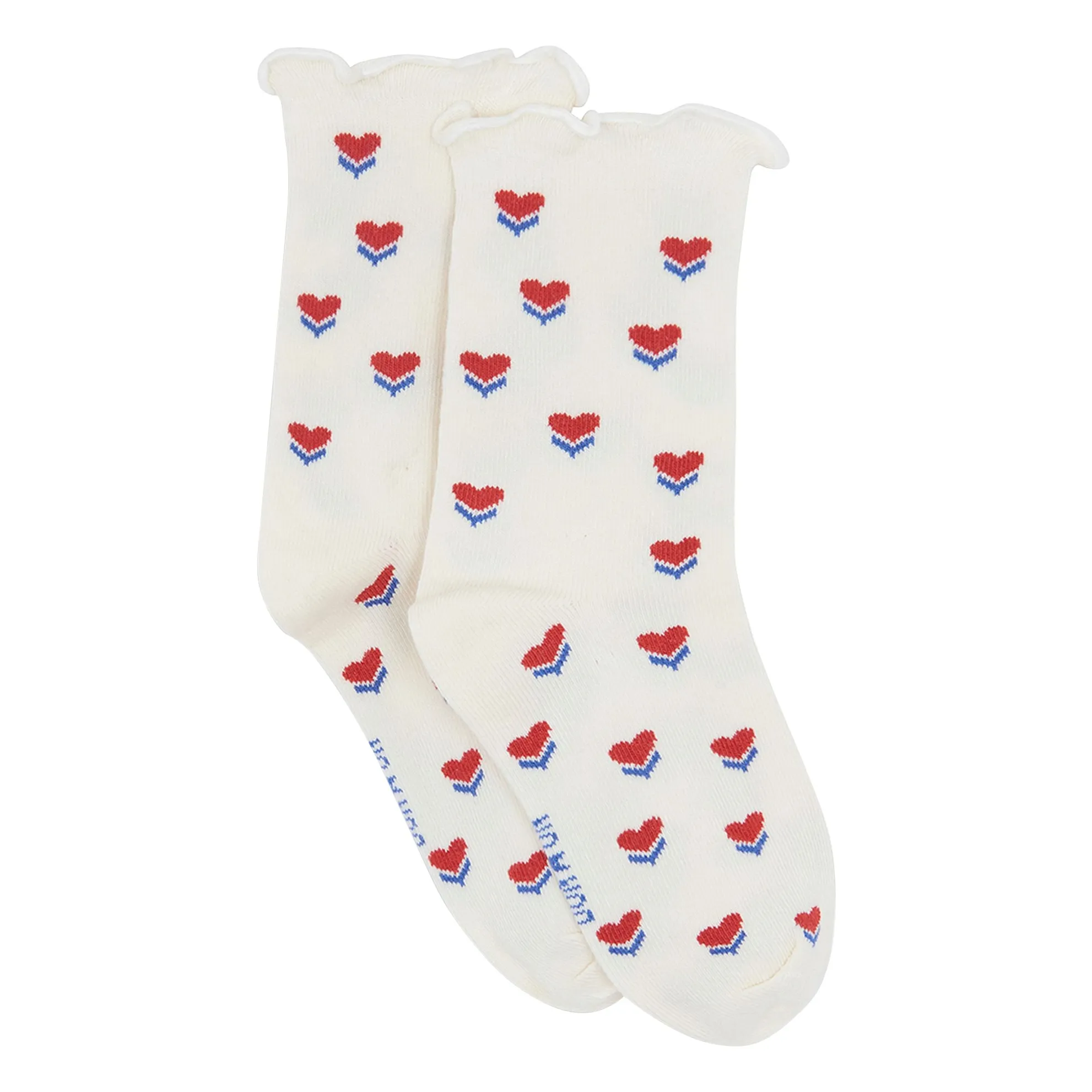Bonton Ecru Mini Hearts Socks