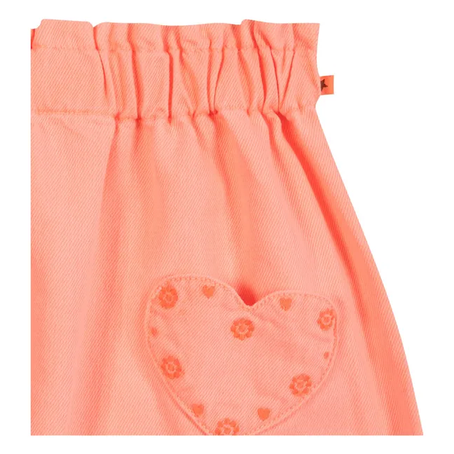 Jupe Poches Cœur Brodées Douchka | Corail