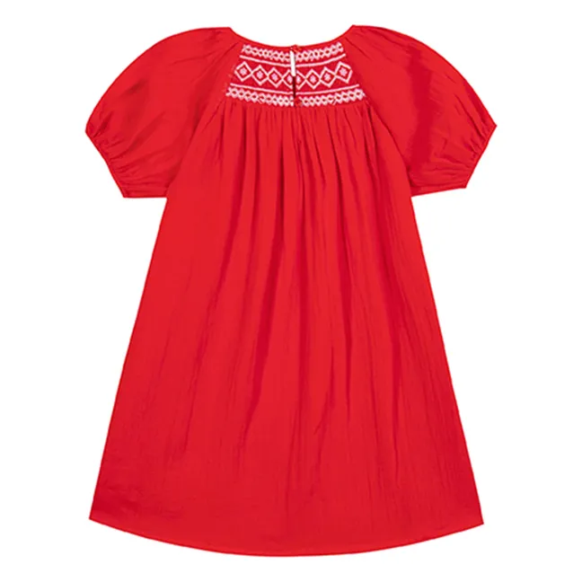 Vestido Nala Smocked | Rojo Bermellón
