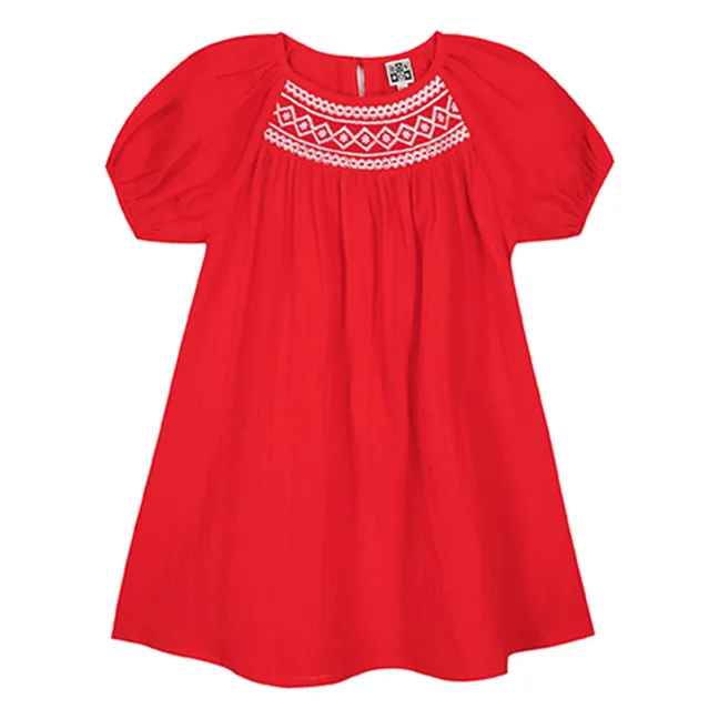 Robe Smockée Nala | Rouge vermillon