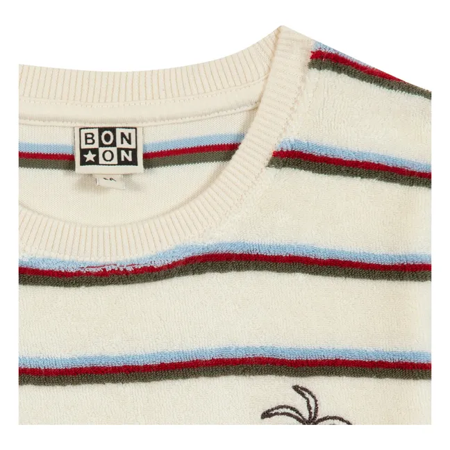 Camiseta de rizo a rayas Livo | Blanco