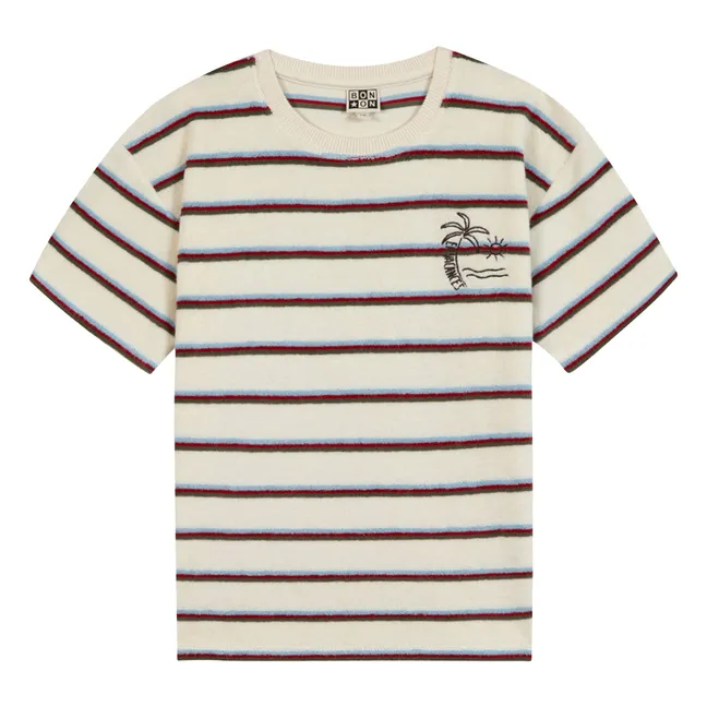 Camiseta de rizo a rayas Livo | Blanco