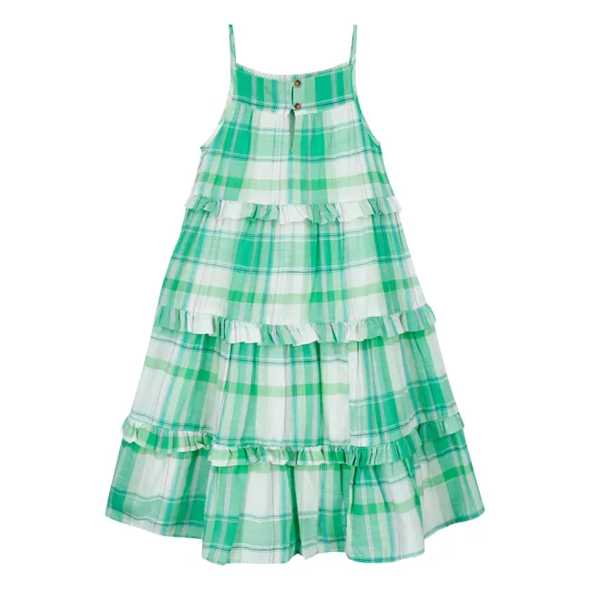 Robe Bretelles Nymphea Carreaux | Vert