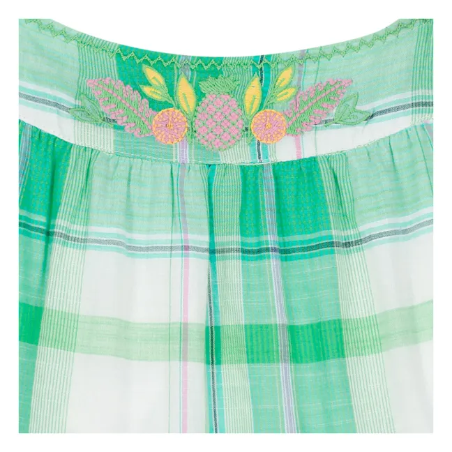 Robe Bretelles Nymphea Carreaux | Vert