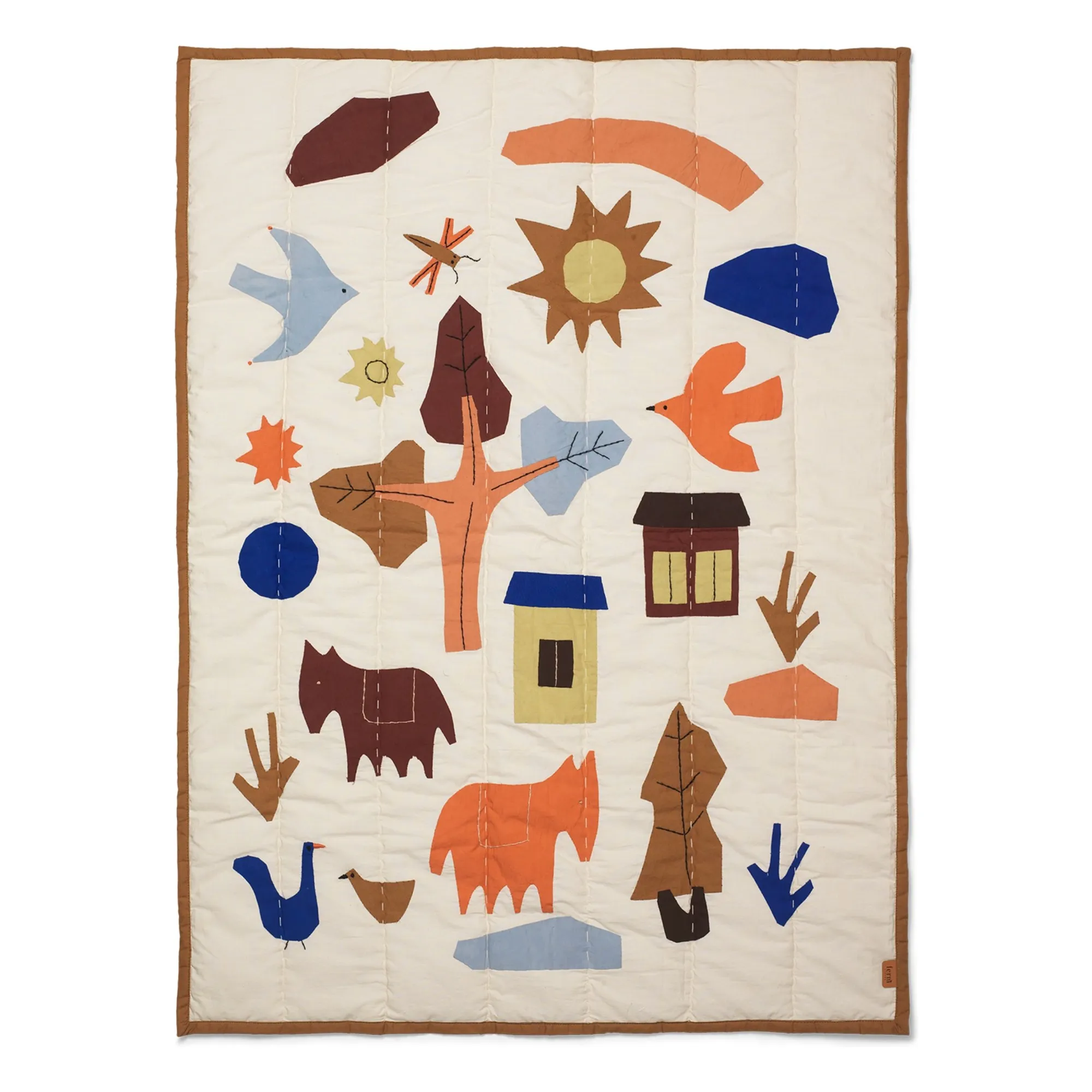 Ferm Living Kids Multicoloured Village Cotton Blanket