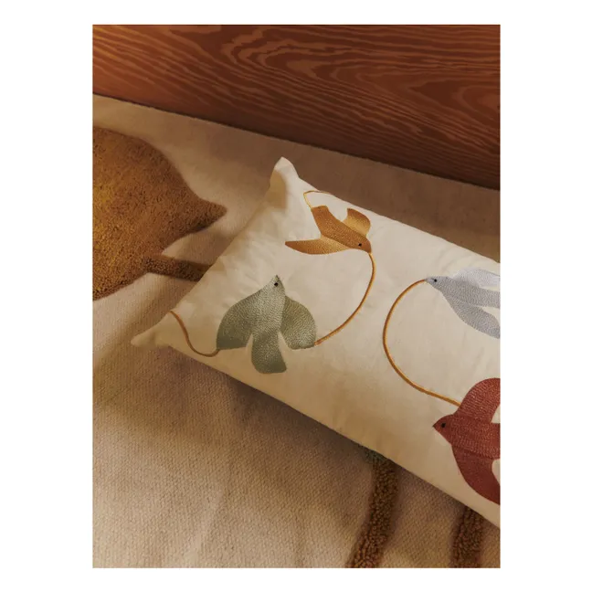 Coussin brodé Swif Bird | Beige