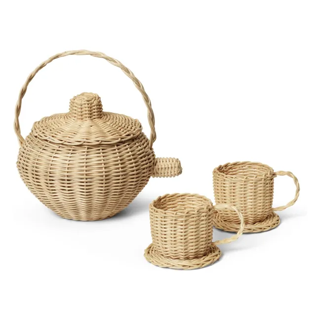 Set da tè in rattan | Naturale