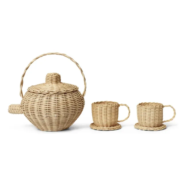 Set da tè in rattan | Naturale