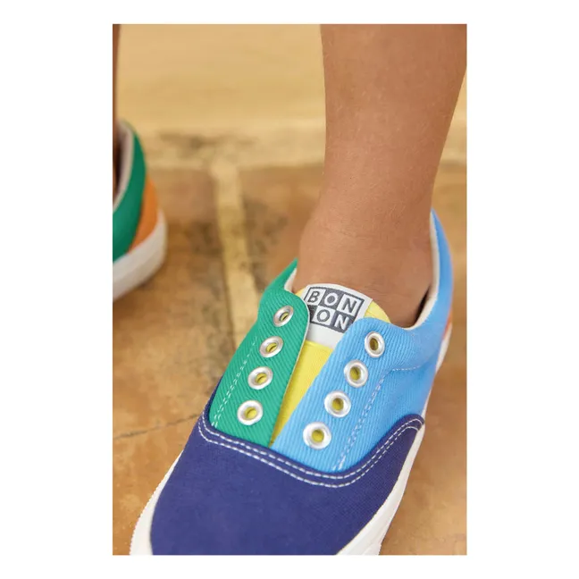 Elasticated Lace Skate Sneakers | Navy blue