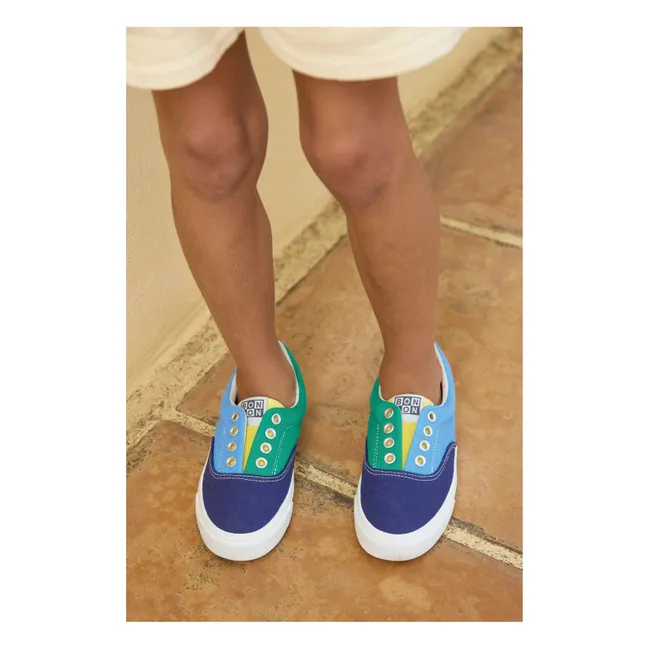 Elasticated Lace Skate Sneakers | Navy blue