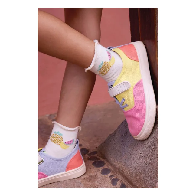 Baskets Lacets Board Easy | Rose bonbon