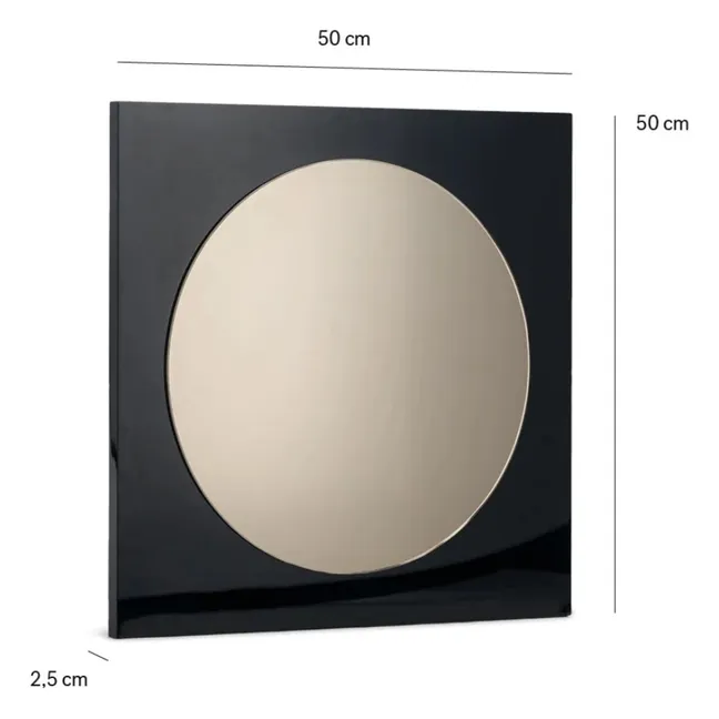 Miroir bois laqué noir et teinté bronze Letizia | Noir