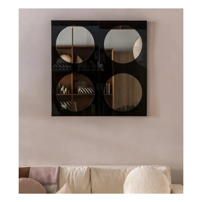 Miroir bois laqué noir et teinté bronze Letizia | Noir