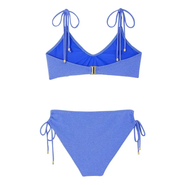 Traje de baño Bahamas metalizado de 2 piezas | Cobalto