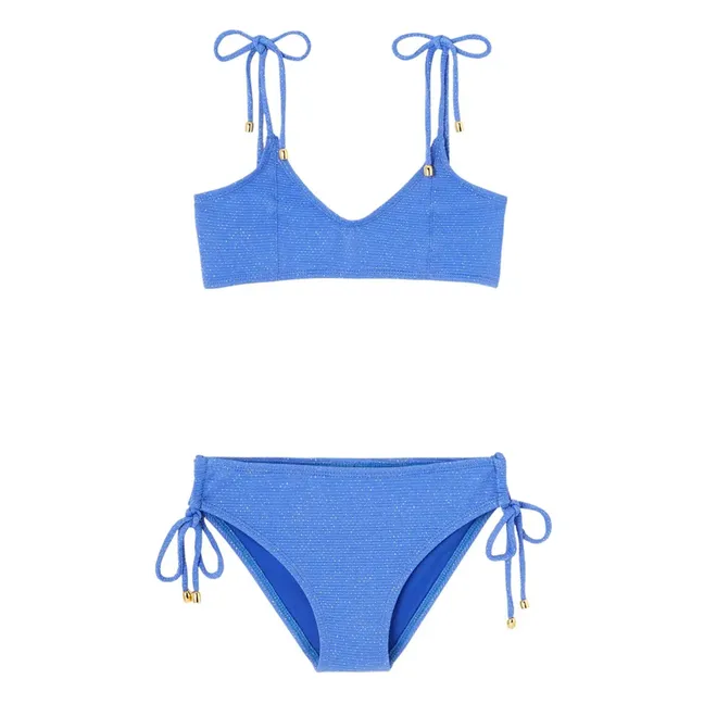 Traje de baño Bahamas metalizado de 2 piezas | Cobalto