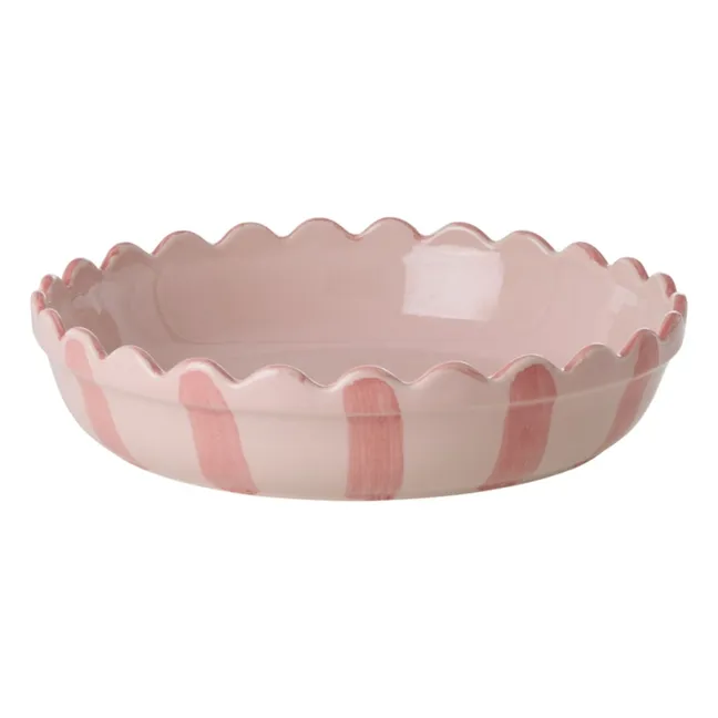 Pastelera de gres a rayas | Rosa
