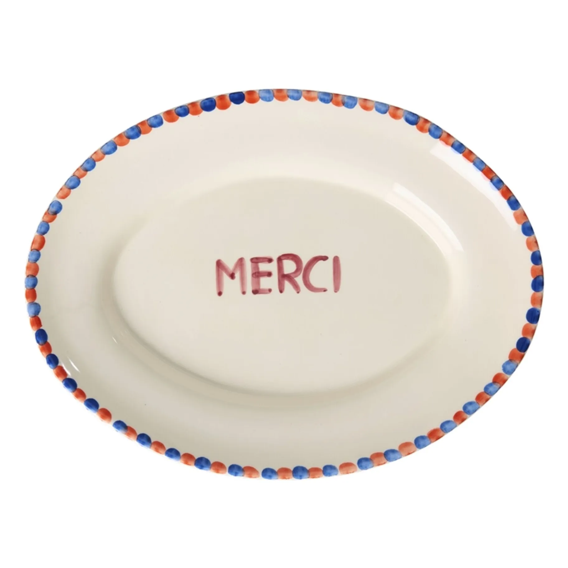 Rice Ecru Merci Ceramic Dish