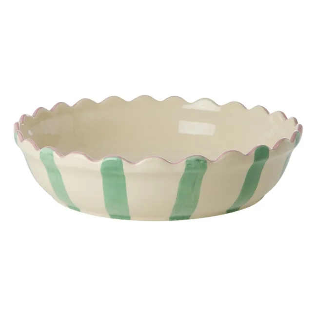 Pastelera de gres a rayas | Verde