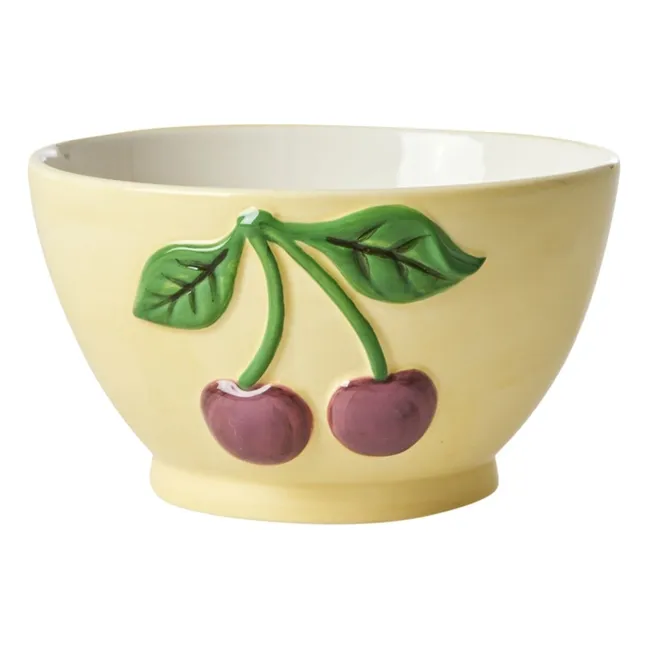 Ceramic bowl Cherry | Pale yellow