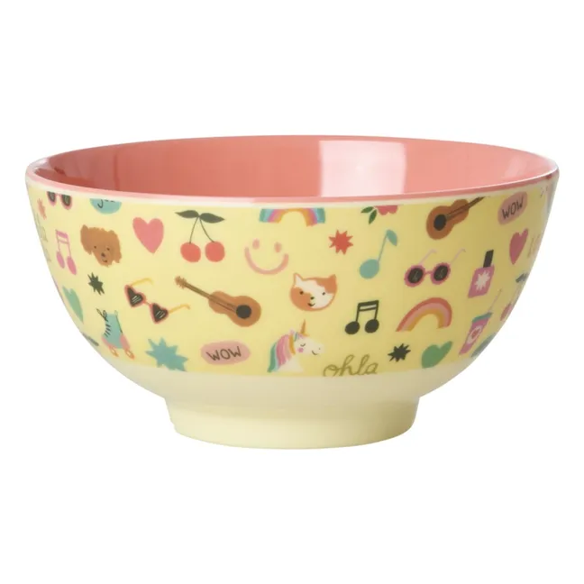 Unicorn melamine bowl | Pale yellow