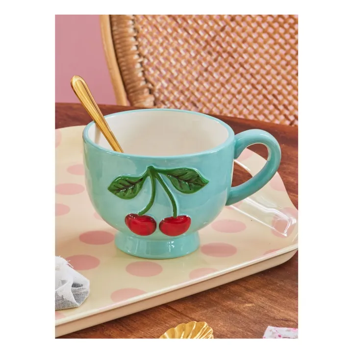 Mug en céramique Cerise | Bleu- Image produit n°1