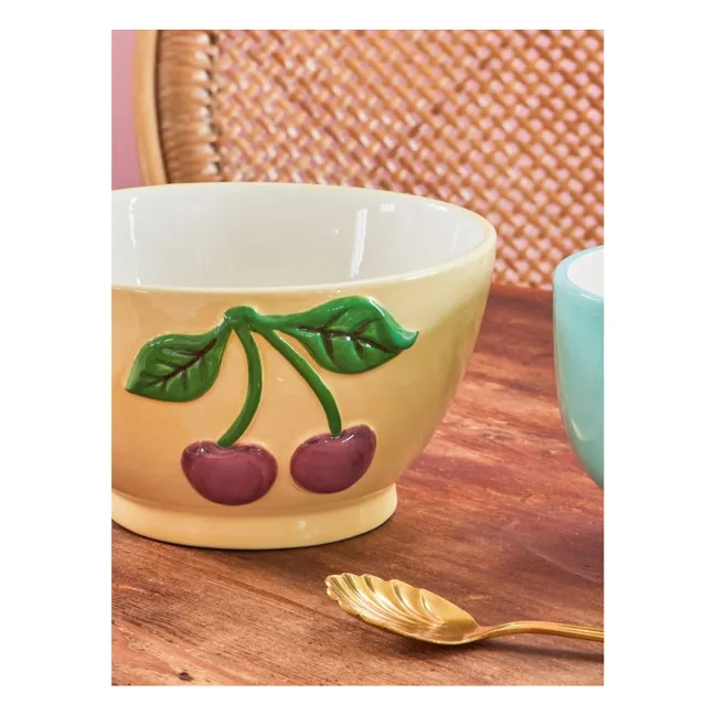 Ceramic bowl Cherry | Pale yellow