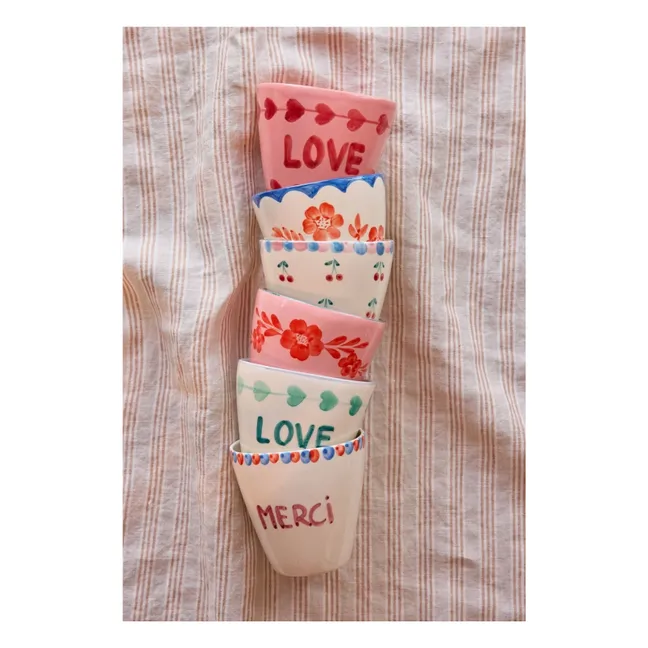 Merci ceramic mug | Ecru