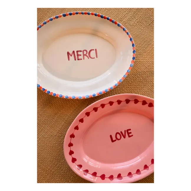 Piatto in ceramica Merci | Ecru