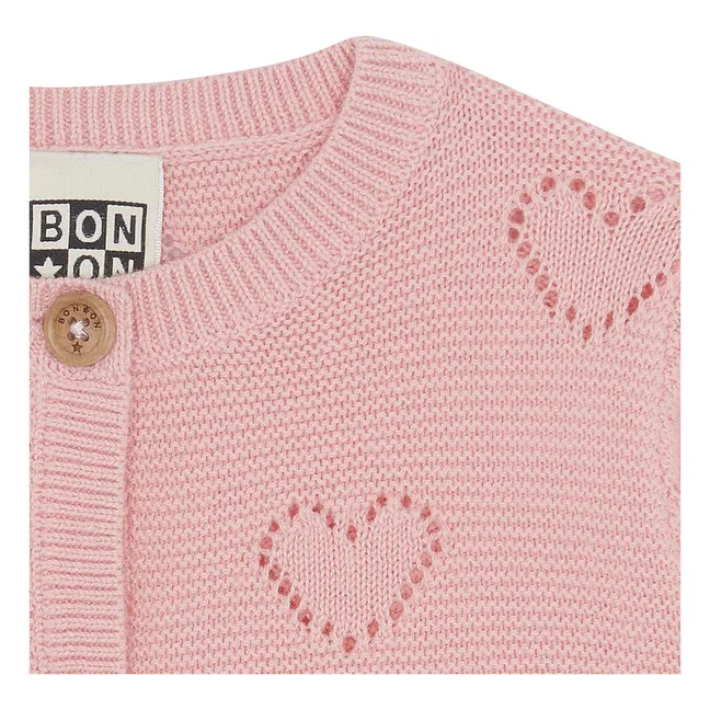 Cardigan Lilet Coe Cœurs | Vieux Rose