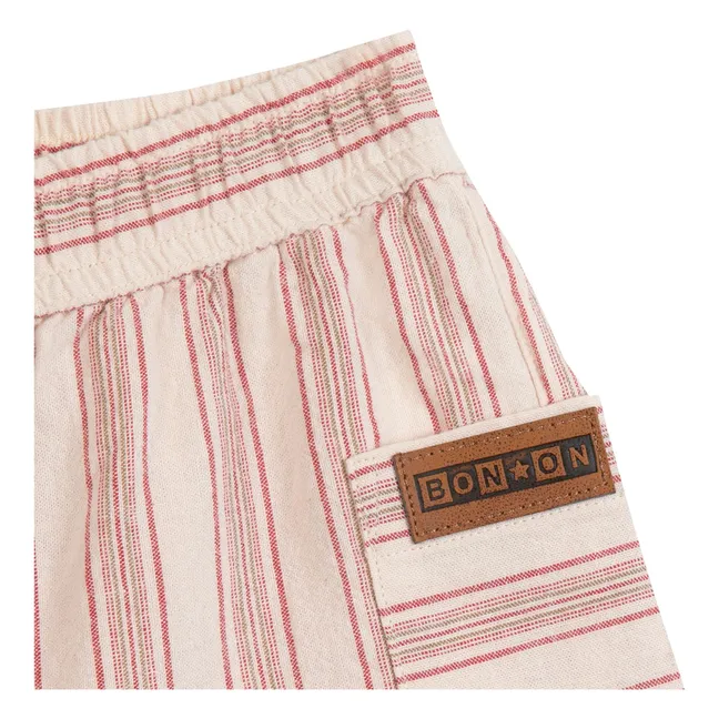 Pantalón corto a rayas Lois Baby | Crema