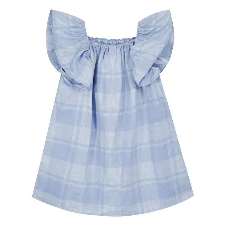 Robe Smockée Natasha Carreaux | Bleu- Image produit n°2