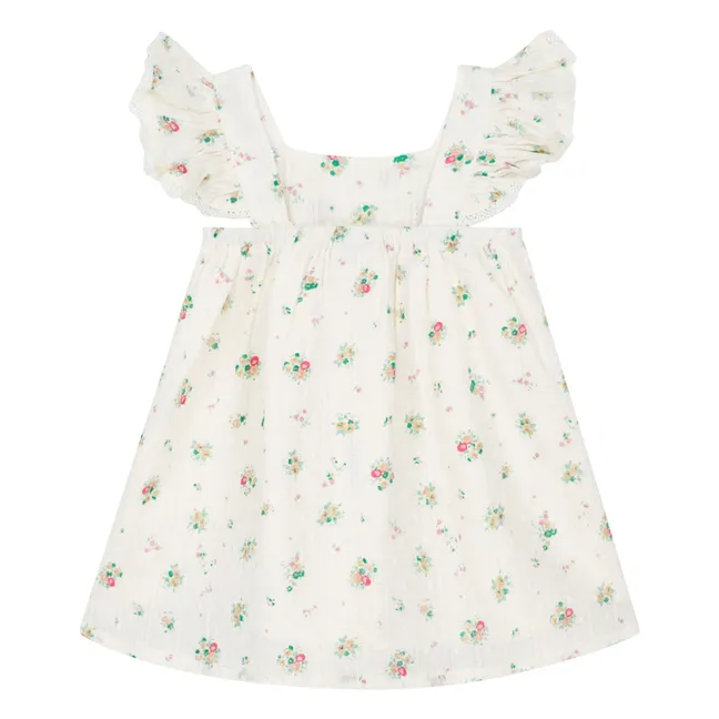 Pointelle Nadine Bouquets dress | White
