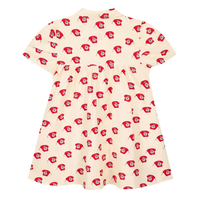 Robe Chemise Lulu Téléphones | Rouge