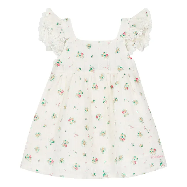 Pointelle Nadine Bouquets dress | White