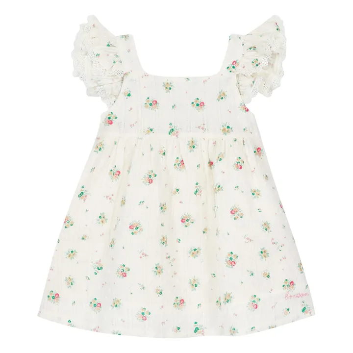 Vestido Pointelle Nadine Bouquets | Blanco- Imagen del producto n°0