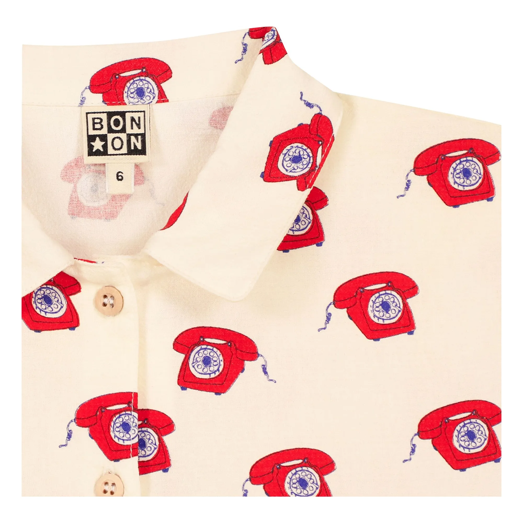 Robe Chemise Lulu Téléphones | Rouge- Image produit n°1